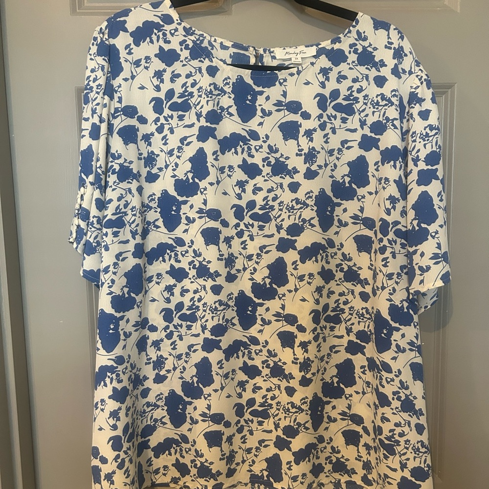 Beautiful blue and white blouse